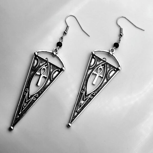 Cross Spike Earrings - Picture 2 of 4